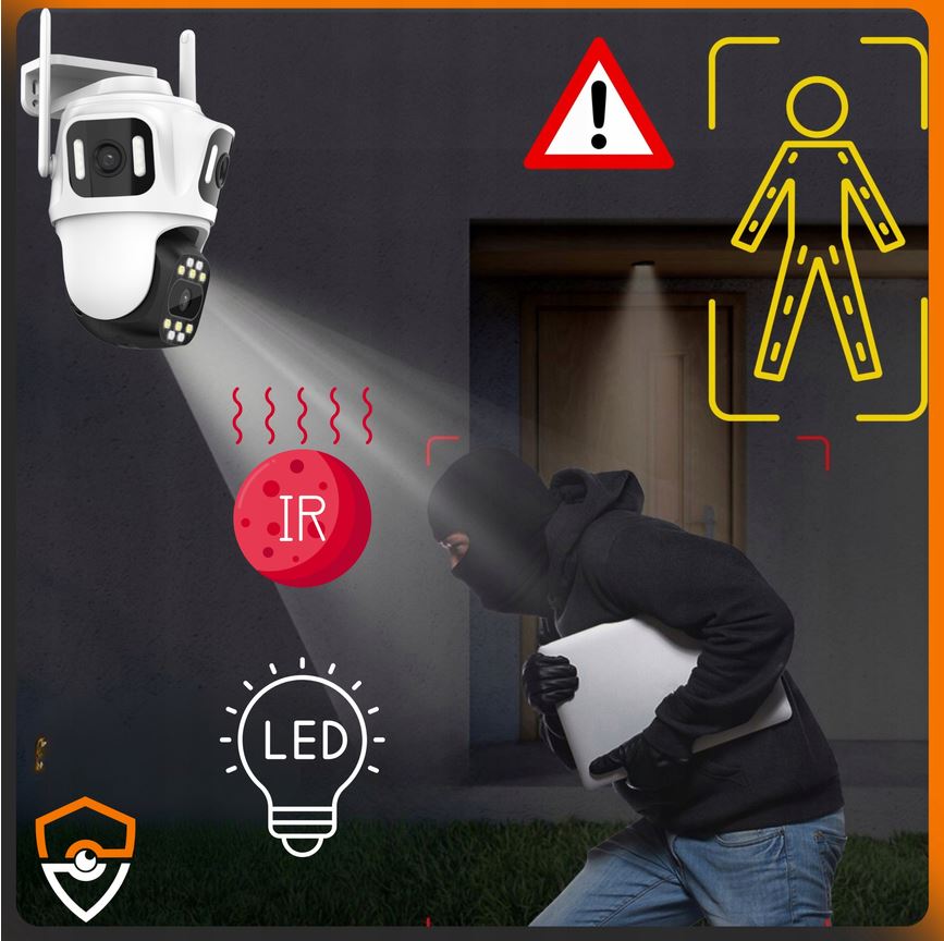 Kamera z detekcją sylwetek i nośnym widzeniem IR LED