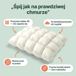Poduszka Chmurka – puszysta siatka 3D, można prać w pralce