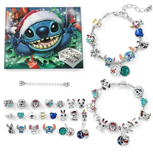 Kalendarz adwentowy Stitch z bransoletkami i zawieszkami