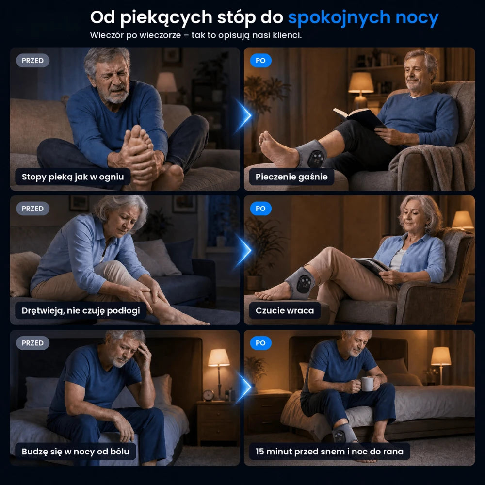 Przed i po – stopy po użyciu urządzenia EMS