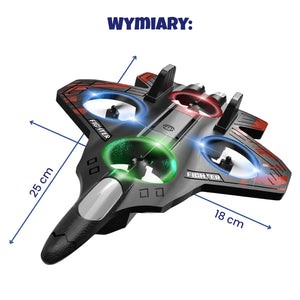 Wymiary samolotu Aerovix: 25 cm i 18 cm