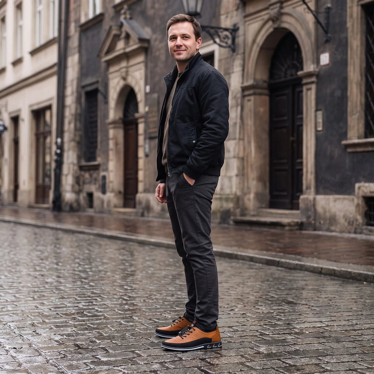 Buty Skórzane Męskie Premium Sznurowane, na Co Dzień i do Pracy