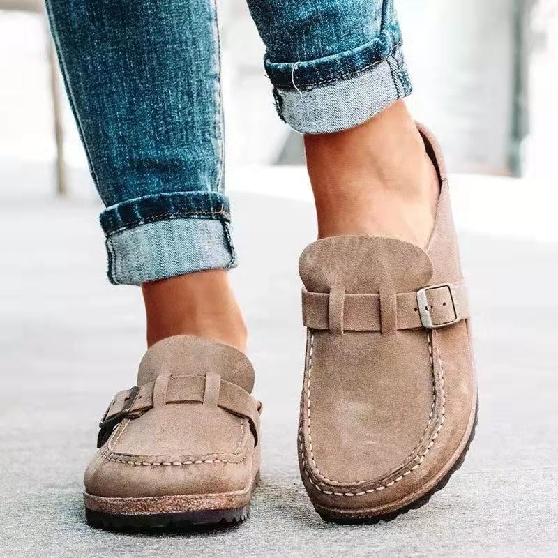 Suellera - Zamszowe Buty Ortopedyczne Wsuwane - Khaki