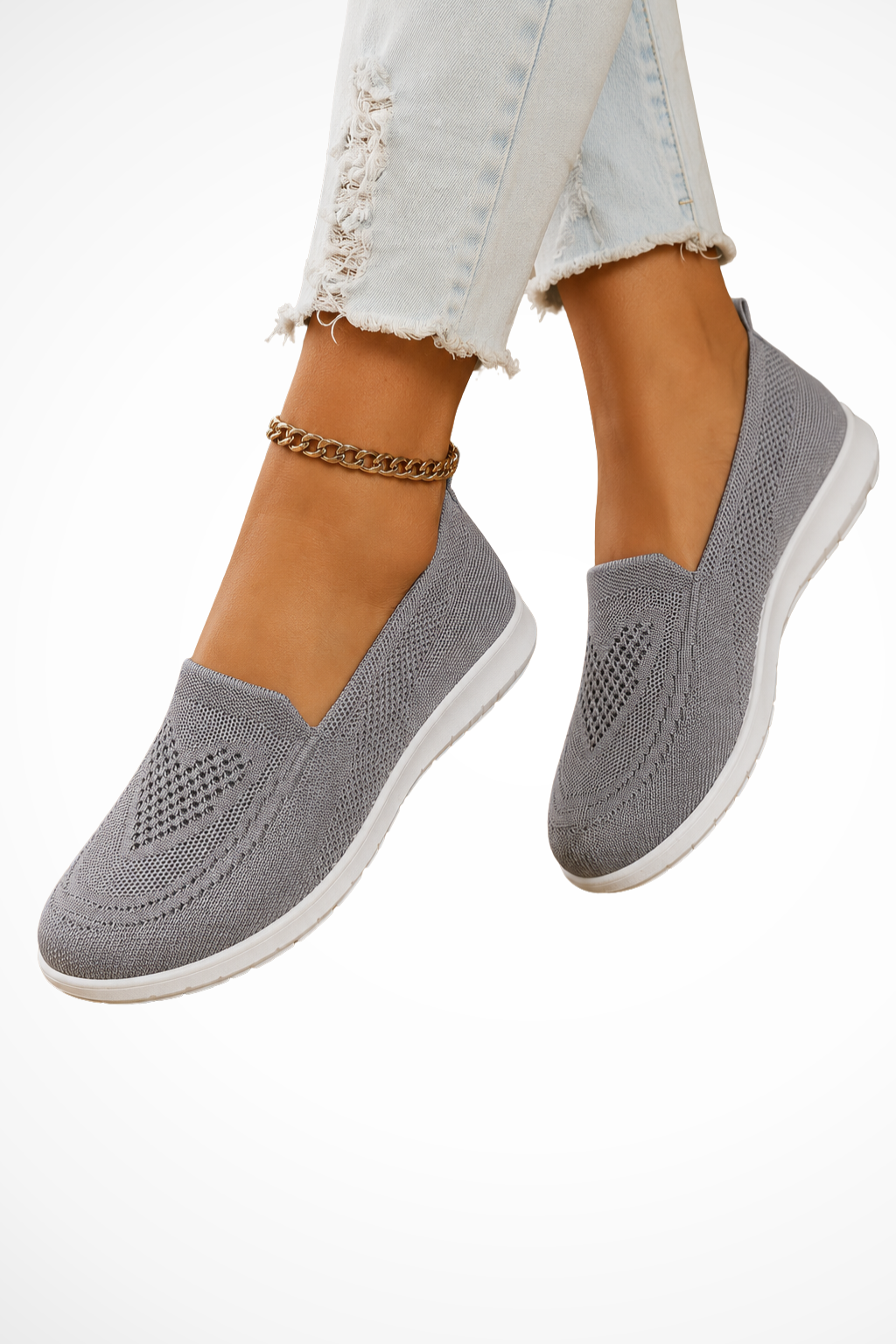 Wovella - Sneakersy Ortopedyczne Wsuwane z Dzianiny