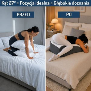 Ułożenie na poduszce pozycjonującej przed i po