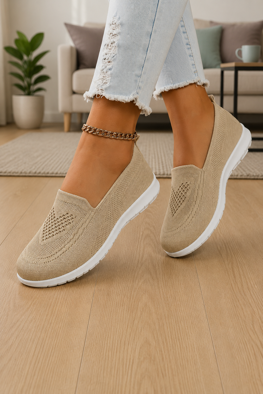 Wovella - Sneakersy Ortopedyczne Wsuwane z Dzianiny