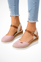 Espadria - Ortopedyczne Espadryle na Koturnie z Paskiem