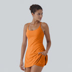 Sportowa sukienka z modelowaniem brzucha - Pomarańczowy