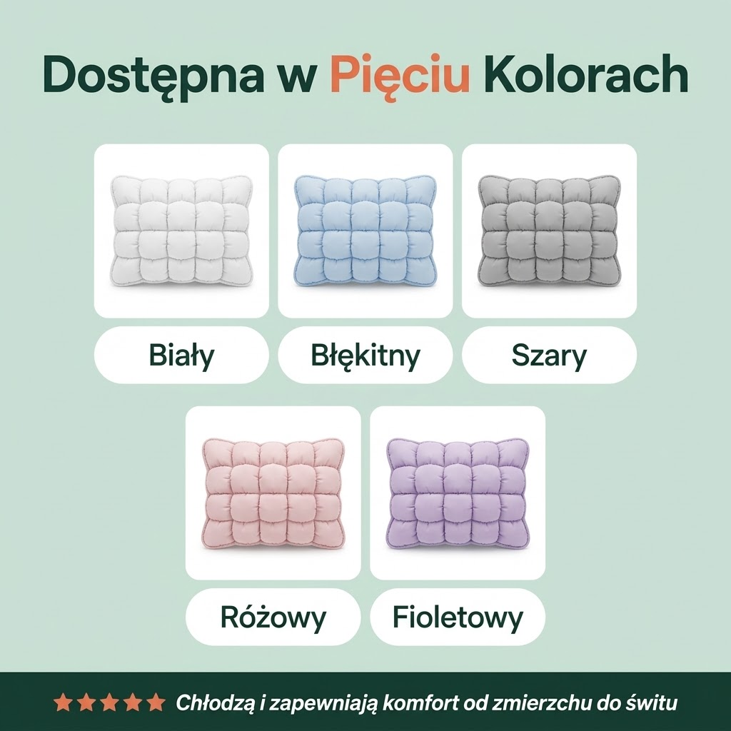 Poduszka dostępna w pięciu kolorach