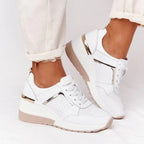 Platforya sneakersy na koturnie - Biały