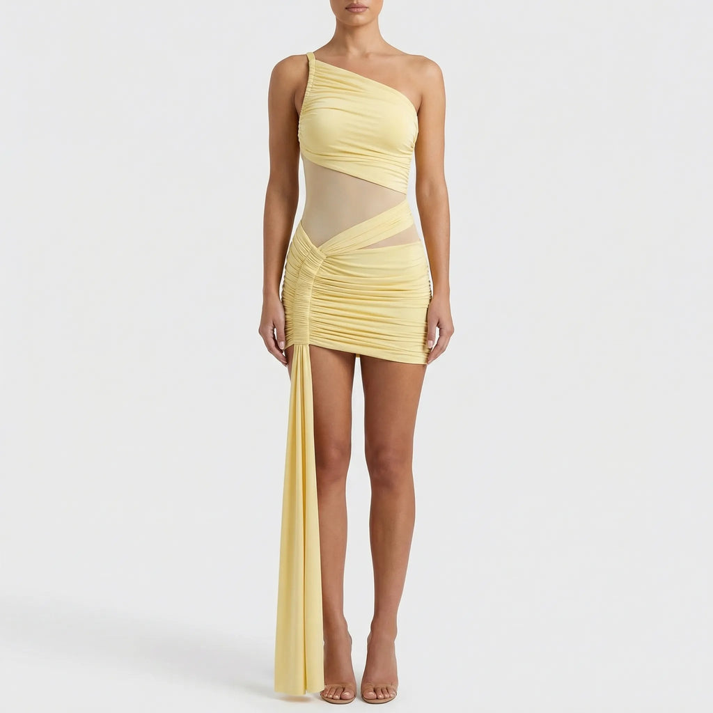 Limonelle - Asymetryczna Mini Sukienka Bodycon