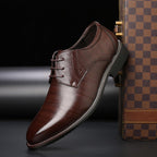 Elias - Eleganckie Buty Sznurowane Ponadczasowe - Brązowy