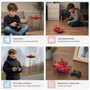 2 w 1: Zdalnie Sterowany Dron Latający i Samochód Wyczynowy