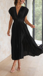 Pleatoria - Elegancka Sukienka Plisowana Maxi