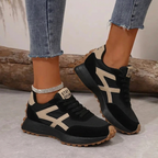 Retrosa - Ortopedyczne Sneakersy Damskie w Stylu Retro - Czarny