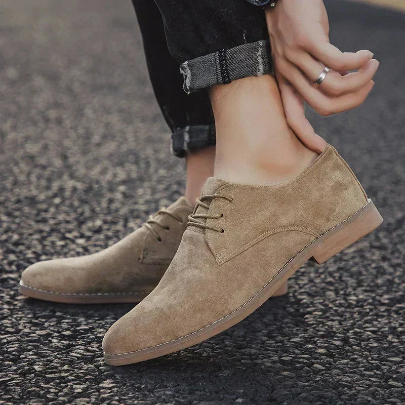 Martin - Buty Derby Minimalistyczne na Sznurowanie - Khaki