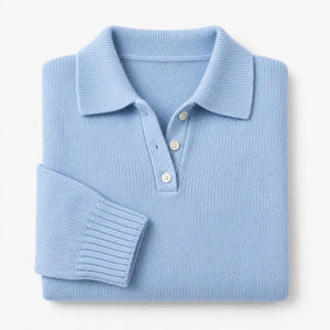 Sweter Polo Damski z Długim Rękawem