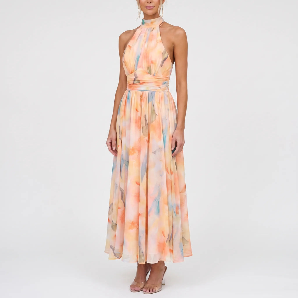 Vloria - Elegancka Sukienka Maxi Z Dekoltem Halter