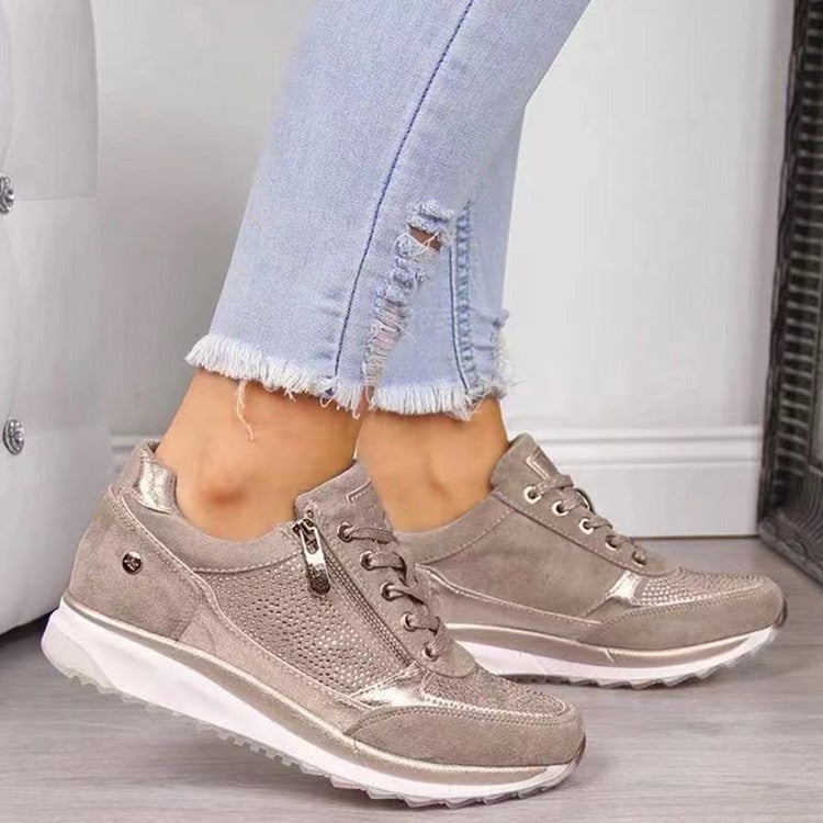 Zipsole sneakersy z zamkiem - Beżowy