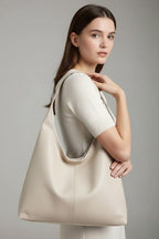 Corvetta - Klasyczna Torba Shopper Damska - Białe