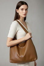Corvetta - Klasyczna Torba Shopper Damska - Brązowy