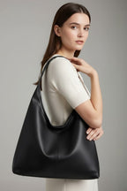 Corvetta - Klasyczna Torba Shopper Damska - Czarny