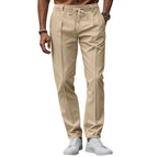 Camden - Spodnie Garniturowe Męskie Slim Fit - Khaki