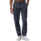 Camden - Spodnie Garniturowe Męskie Slim Fit - Granatowy