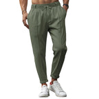 Camden - Spodnie Garniturowe Męskie Slim Fit - Zielony wojskowy