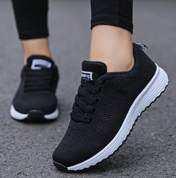 Aerolite - Lekkie Sneakersy Ortopedyczne Damskie - Czarny