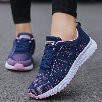 Aerolite - Lekkie Sneakersy Ortopedyczne Damskie - Niebieski