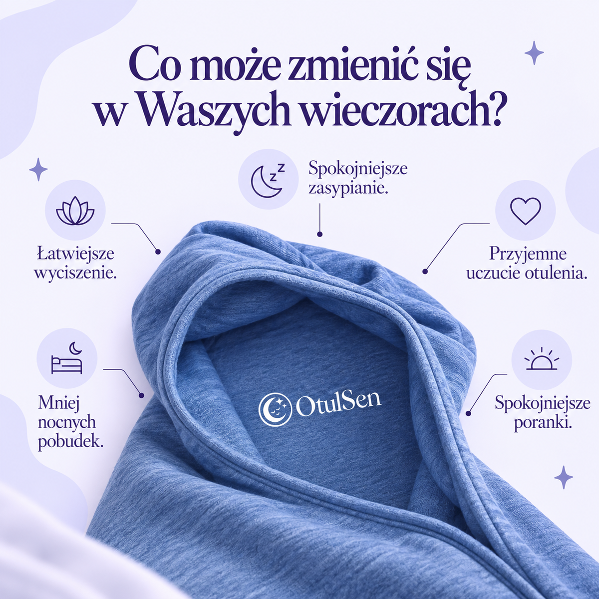 Niebieski śpiworek sensoryczny z kapturem – co zmienia się w wieczorach