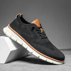 Lyon - Lekkie Sneakersy Męskie z Dzianiny - Czarny