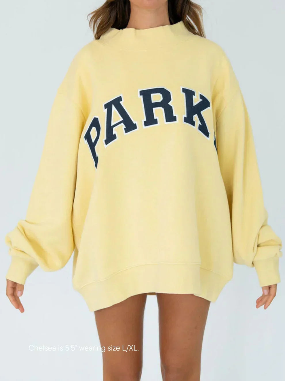 Varsitella - Pastel Yellow with Navy Letters