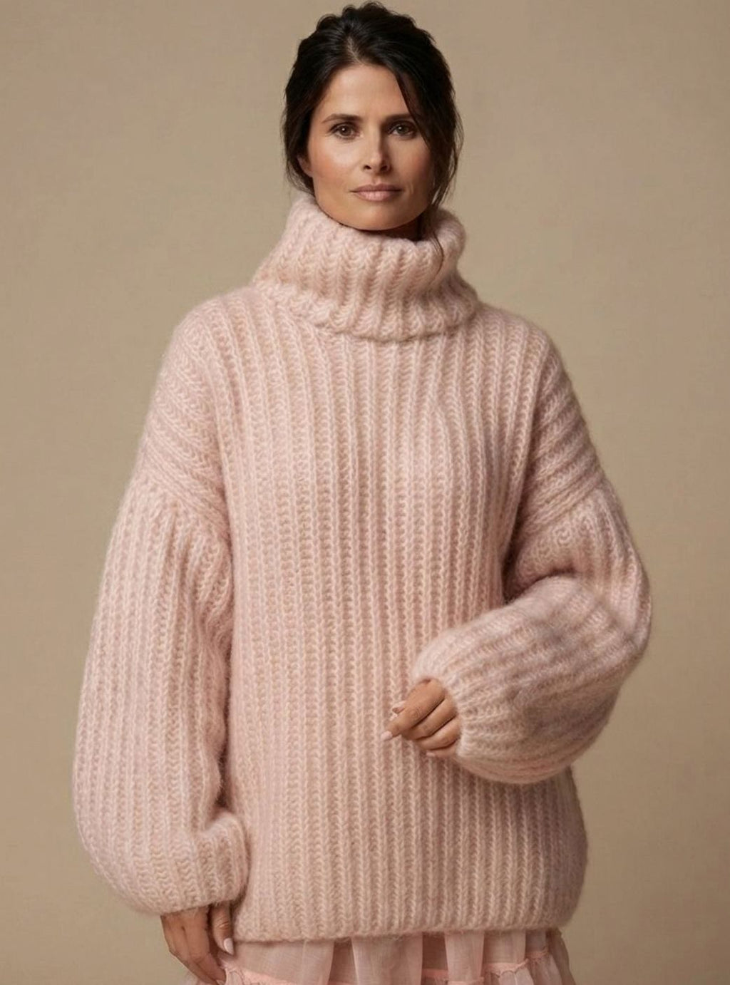 Charlyn - Oversizowy Sweter Damski z Golfem