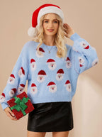 Lenora - Świąteczny Sweter Damski Oversize z Mikołajem