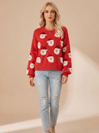 Lenora - Świąteczny Sweter Damski Oversize z Mikołajem