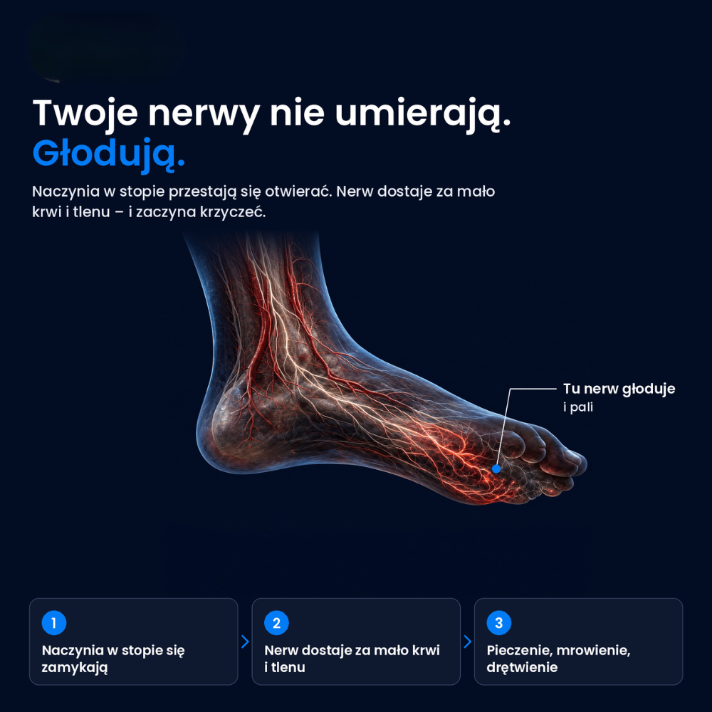 Dlaczego pieku stopy – schemat naczyń i nerwów w stopie