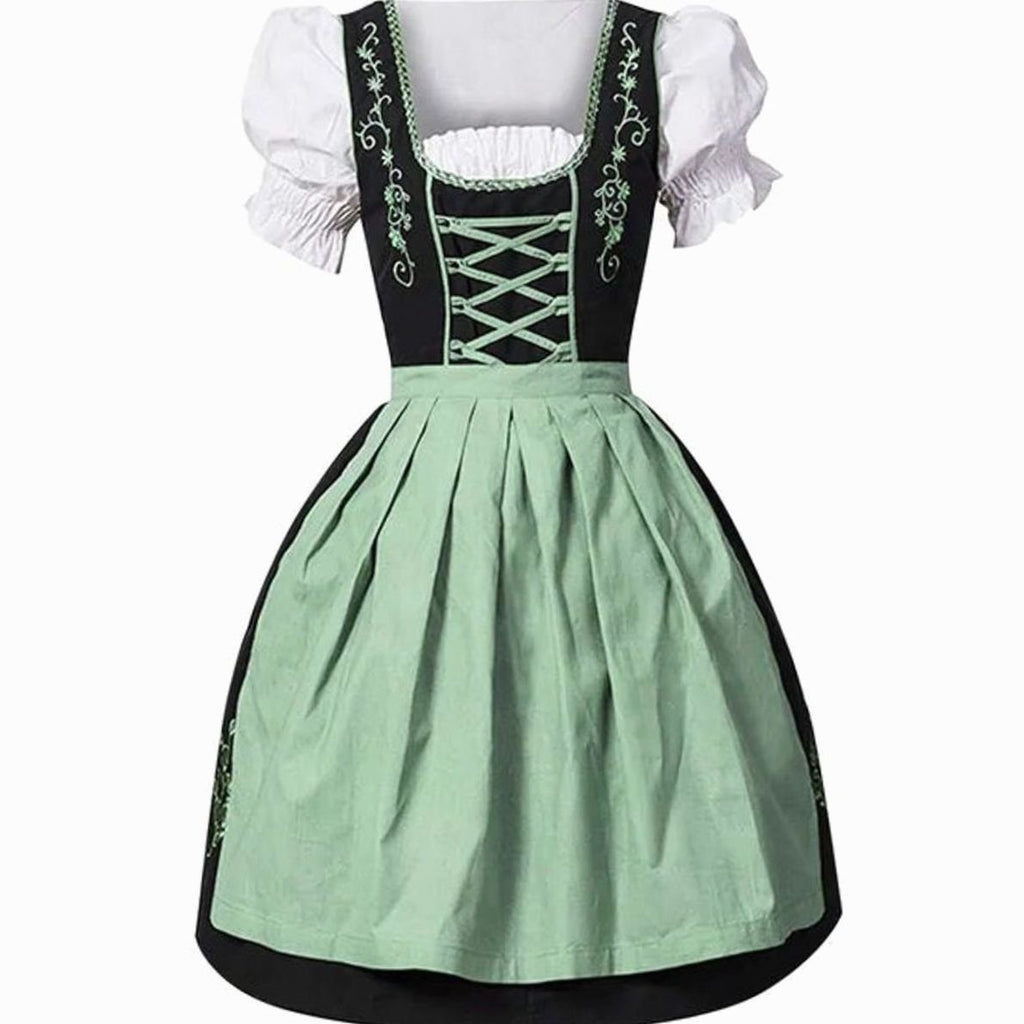 Fallon - Sukienka Oktoberfestowa Dirndl z Haftem - Zielony
