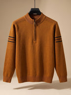 Simeon - Sweter Męski ze Stójką i Zamkiem Half-Zip