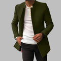 Matthias - Elegancki Płaszcz Wełniany Slim-Fit - Zielony