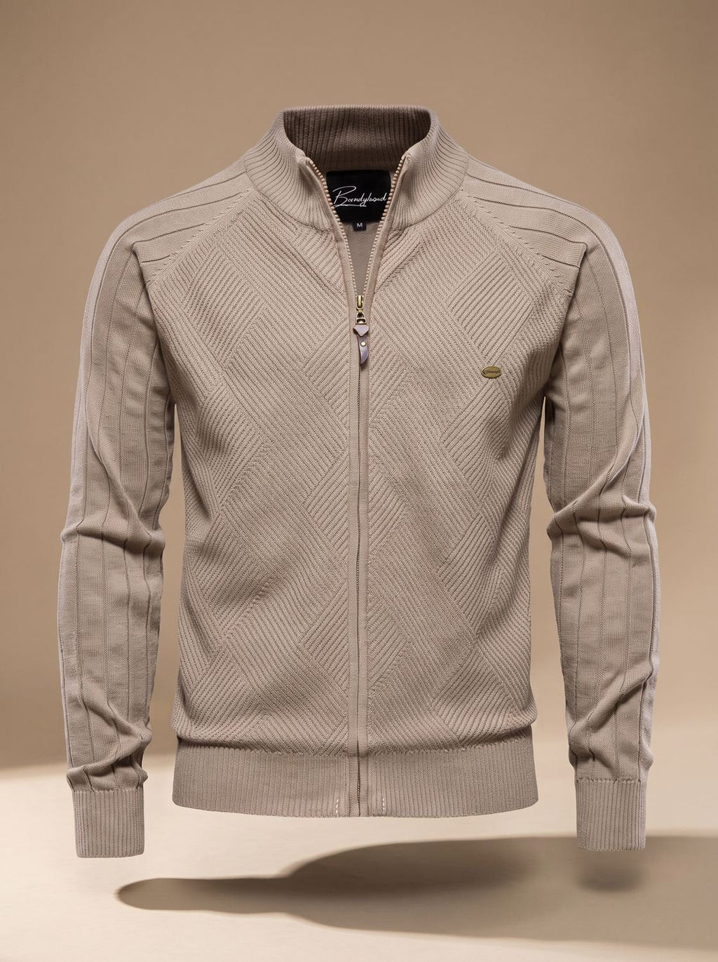 Leondris - Slim Fit Kardigan Męski ze Stójką