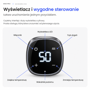 Wyświetlacz i sterowanie masażera kolan