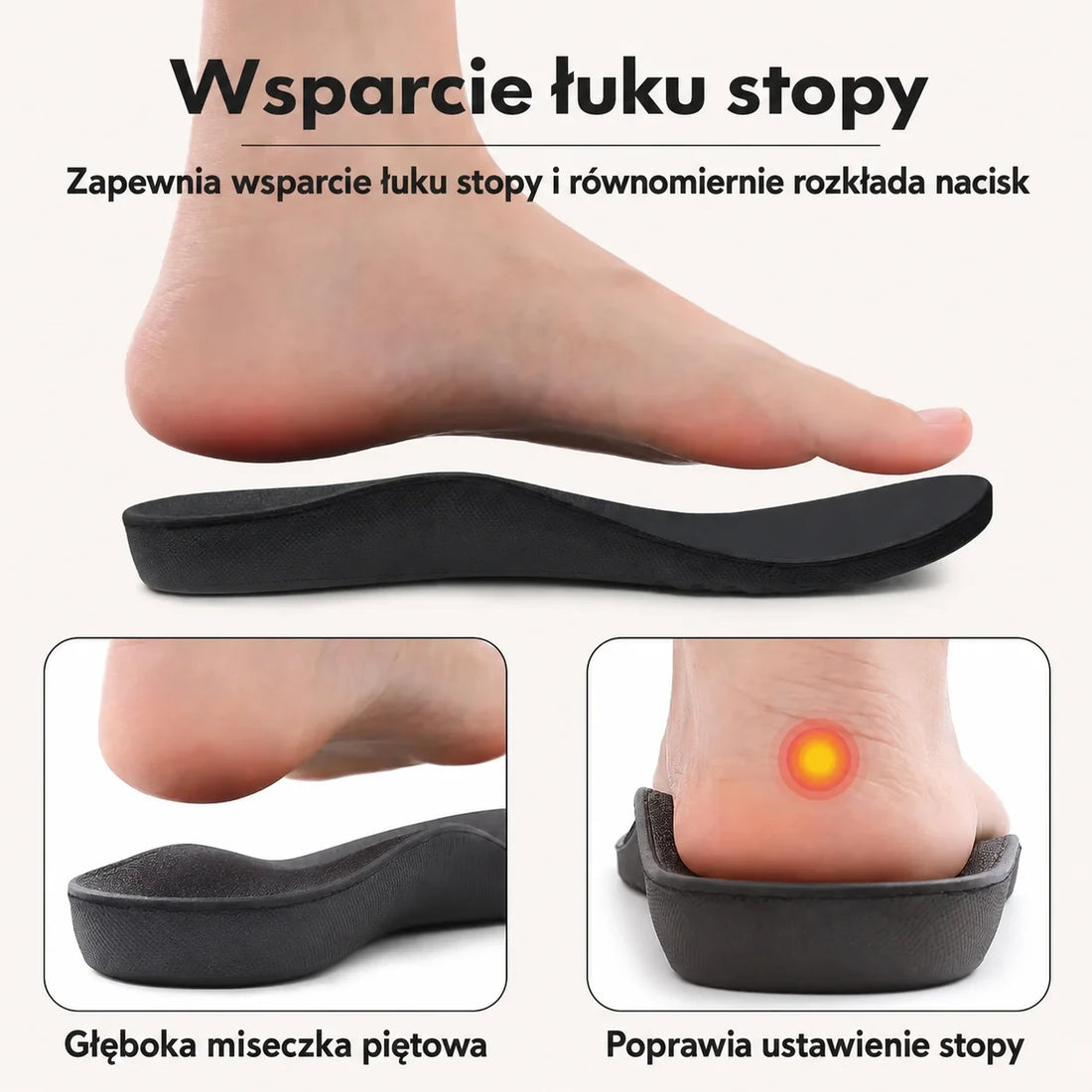 Kapcie ortopedyczne ze wsparciem łuku stopy i miseczką piętową