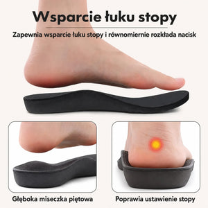 Kapcie ortopedyczne ze wsparciem łuku stopy i miseczką piętową