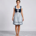 Lyla - Sukienka Oktoberfestowa Dirndl z Krótkim Rękawem - Granatowy