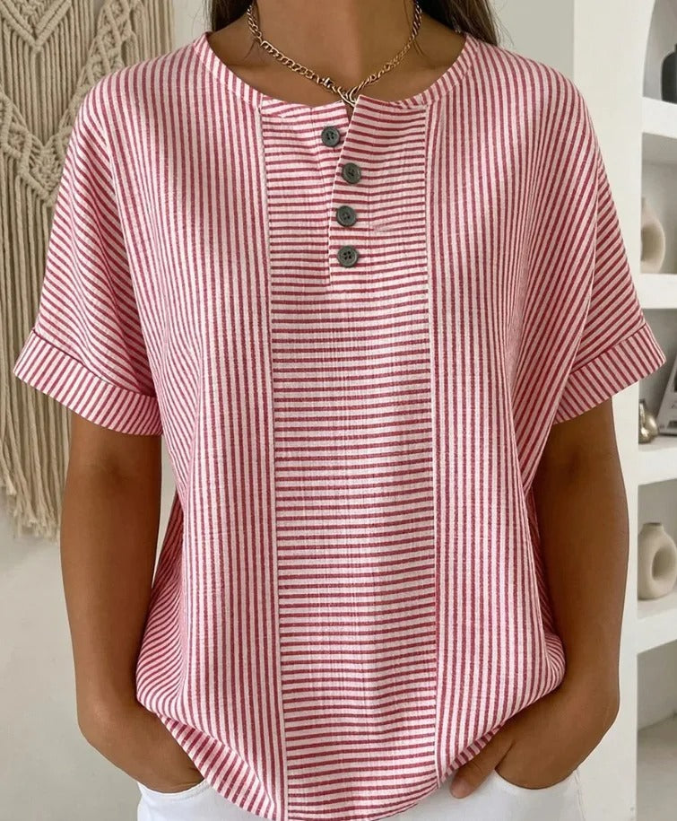 Stripessa bluzka w paski - Różowy